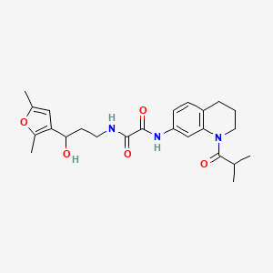 molecular formula C24H31N3O5 B2387539 N1-(3-(2,5-dimethylfuran-3-yl)-3-hydroxypropyl)-N2-(1-isobutyryl-1,2,3,4-tetrahydroquinolin-7-yl)oxalamide CAS No. 1421456-56-5