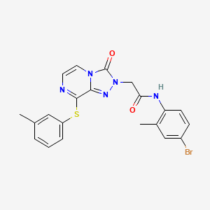 molecular formula C21H18BrN5O2S B2387540 N-(4-bromo-2-methylphenyl)-2-{8-[(3-methylphenyl)sulfanyl]-3-oxo-2H,3H-[1,2,4]triazolo[4,3-a]pyrazin-2-yl}acetamide CAS No. 1251588-76-7