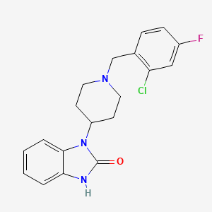 molecular formula C19H19ClFN3O B2387548 1-{1-[(2-chloro-4-fluorophenyl)methyl]piperidin-4-yl}-2,3-dihydro-1H-1,3-benzodiazol-2-one CAS No. 909682-49-1