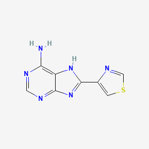 molecular formula C8H6N6S B2387571 8-(thiazol-4-yl)-9H-purin-6-amine CAS No. 65911-12-8