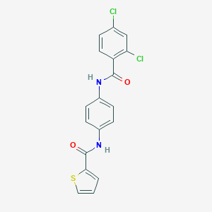molecular formula C18H12Cl2N2O2S B238761 N-{4-[(2,4-dichlorobenzoyl)amino]phenyl}-2-thiophenecarboxamide 