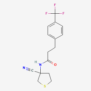 molecular formula C15H15F3N2OS B2387632 N-(3-cyanothiolan-3-yl)-3-[4-(trifluoromethyl)phenyl]propanamide CAS No. 1355672-31-9