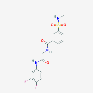 molecular formula C17H17F2N3O4S B2387634 N-(3,4-Difluorophenyl)-2-{[3-(ethylsulfamoyl)phenyl]formamido}acetamide 