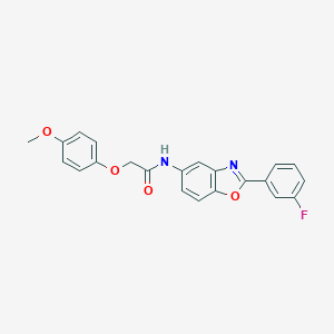 molecular formula C22H17FN2O4 B238764 N-[2-(3-fluorophenyl)-1,3-benzoxazol-5-yl]-2-(4-methoxyphenoxy)acetamide 