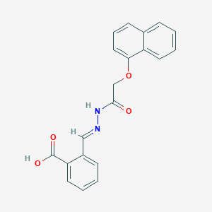 molecular formula C20H16N2O4 B2387649 2-[(1E)-{[2-(naphthalen-1-yloxy)acetamido]imino}methyl]benzoic acid CAS No. 865614-51-3