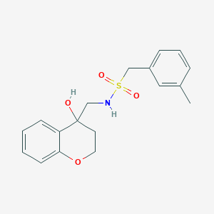molecular formula C18H21NO4S B2387650 N-((4-hydroxychroman-4-yl)methyl)-1-(m-tolyl)methanesulfonamide CAS No. 1396794-00-5