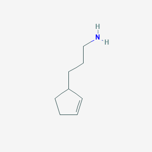 molecular formula C8H15N B2387657 3-(Cyclopent-2-en-1-yl)propan-1-amine CAS No. 1824076-28-9