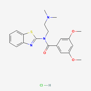 molecular formula C20H24ClN3O3S B2387665 N-(benzo[d]thiazol-2-yl)-N-(2-(dimethylamino)ethyl)-3,5-dimethoxybenzamide hydrochloride CAS No. 1215700-62-1