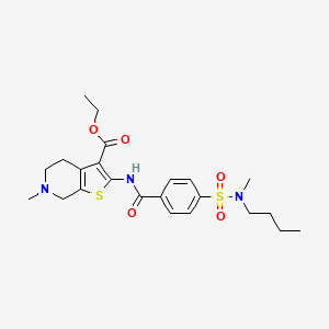 molecular formula C23H31N3O5S2 B2387675 ethyl 2-(4-(N-butyl-N-methylsulfamoyl)benzamido)-6-methyl-4,5,6,7-tetrahydrothieno[2,3-c]pyridine-3-carboxylate CAS No. 449766-89-6