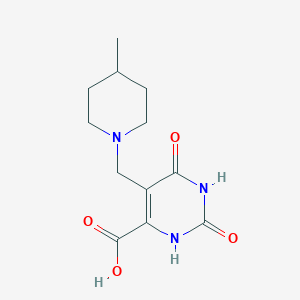 molecular formula C12H17N3O4 B2387685 5-((4-Methylpiperidin-1-yl)methyl)-2,6-dioxo-1,2,3,6-tetrahydropyrimidine-4-carboxylic acid CAS No. 698984-17-7