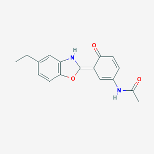 molecular formula C17H16N2O3 B238771 N-[(3E)-3-(5-ethyl-3H-1,3-benzoxazol-2-ylidene)-4-oxocyclohexa-1,5-dien-1-yl]acetamide 