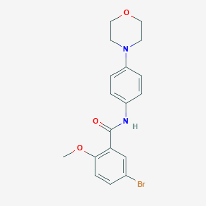 molecular formula C18H19BrN2O3 B238772 5-bromo-2-methoxy-N-[4-(4-morpholinyl)phenyl]benzamide 