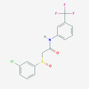 2-[(3-chlorophenyl)sulfinyl]-N-[3-(trifluoromethyl)phenyl]acetamide