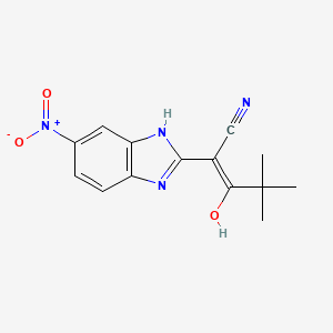4,4-Dimethyl-2-(5-nitro(3-hydrobenzimidazol-2-ylidene))-3-oxopentanenitrile