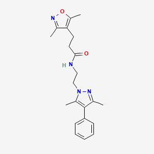 N-(2-(3,5-dimethyl-4-phenyl-1H-pyrazol-1-yl)ethyl)-3-(3,5-dimethylisoxazol-4-yl)propanamide