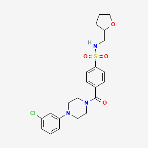 4-[4-(3-chlorophenyl)piperazine-1-carbonyl]-N-(oxolan-2-ylmethyl)benzenesulfonamide