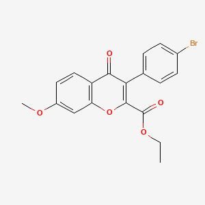 molecular formula C19H15BrO5 B2387751 ethyl 3-(4-bromophenyl)-7-methoxy-4-oxo-4H-chromene-2-carboxylate CAS No. 610754-39-7