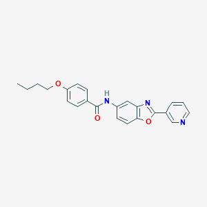 molecular formula C23H21N3O3 B238777 4-butoxy-N-(2-pyridin-3-yl-1,3-benzoxazol-5-yl)benzamide 