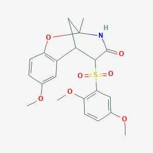 5-((2,5-dimethoxyphenyl)sulfonyl)-8-methoxy-2-methyl-5,6-dihydro-2H-2,6-methanobenzo[g][1,3]oxazocin-4(3H)-one