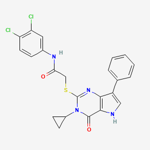 2-((3-cyclopropyl-4-oxo-7-phenyl-4,5-dihydro-3H-pyrrolo[3,2-d]pyrimidin-2-yl)thio)-N-(3,4-dichlorophenyl)acetamide