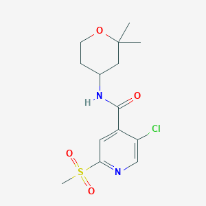 molecular formula C14H19ClN2O4S B2387788 5-chloro-N-(2,2-dimethyloxan-4-yl)-2-methanesulfonylpyridine-4-carboxamide CAS No. 2094509-64-3