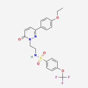molecular formula C21H20F3N3O5S B2387790 N-(2-(3-(4-ethoxyphenyl)-6-oxopyridazin-1(6H)-yl)ethyl)-4-(trifluoromethoxy)benzenesulfonamide CAS No. 921556-43-6