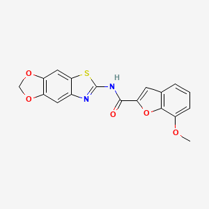 N-([1,3]dioxolo[4',5':4,5]benzo[1,2-d]thiazol-6-yl)-7-methoxybenzofuran-2-carboxamide