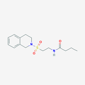 molecular formula C15H22N2O3S B2387842 N-(2-((3,4-dihydroisoquinolin-2(1H)-yl)sulfonyl)ethyl)butyramide CAS No. 922114-91-8