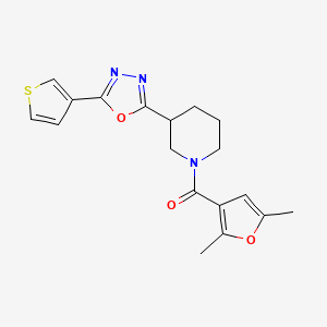(2,5-Dimethylfuran-3-yl)(3-(5-(thiophen-3-yl)-1,3,4-oxadiazol-2-yl)piperidin-1-yl)methanone