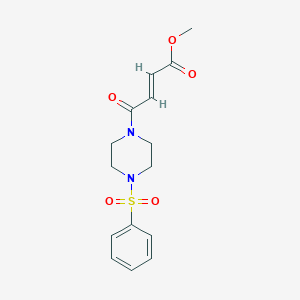 Methyl (E)-4-[4-(benzenesulfonyl)piperazin-1-yl]-4-oxobut-2-enoate
