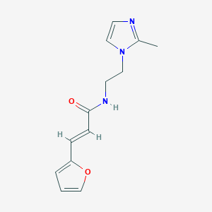 molecular formula C13H15N3O2 B2387863 (E)-3-(furan-2-yl)-N-(2-(2-methyl-1H-imidazol-1-yl)ethyl)acrylamide CAS No. 1331443-30-1