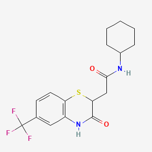 N-cyclohexyl-2-[3-oxo-6-(trifluoromethyl)-4H-1,4-benzothiazin-2-yl]acetamide