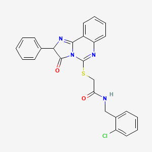 molecular formula C25H19ClN4O2S B2387909 N-(2-chlorobenzyl)-2-[(3-oxo-2-phenyl-2,3-dihydroimidazo[1,2-c]quinazolin-5-yl)thio]acetamide CAS No. 1053106-40-3