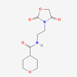 N-(2-(2,4-dioxooxazolidin-3-yl)ethyl)tetrahydro-2H-pyran-4-carboxamide
