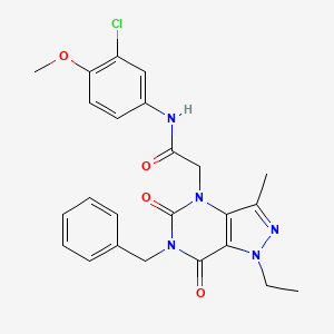 2-(6-benzyl-1-ethyl-3-methyl-5,7-dioxo-1,5,6,7-tetrahydro-4H-pyrazolo[4,3-d]pyrimidin-4-yl)-N-(3-chloro-4-methoxyphenyl)acetamide