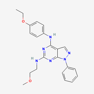 molecular formula C22H24N6O2 B2387923 N~4~-(4-ethoxyphenyl)-N~6~-(2-methoxyethyl)-1-phenyl-1H-pyrazolo[3,4-d]pyrimidine-4,6-diamine CAS No. 955304-99-1