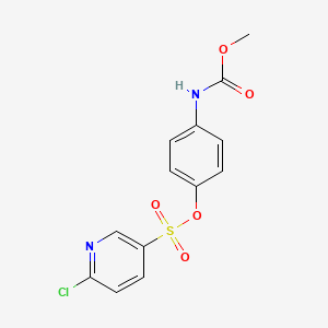 molecular formula C13H11ClN2O5S B2387924 methyl N-(4-{[(6-chloropyridin-3-yl)sulfonyl]oxy}phenyl)carbamate CAS No. 1427682-14-1