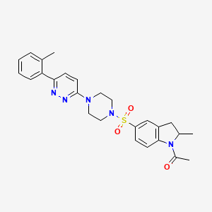 1-(2-Methyl-5-((4-(6-(o-tolyl)pyridazin-3-yl)piperazin-1-yl)sulfonyl)indolin-1-yl)ethanone