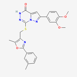 2-(3,4-dimethoxyphenyl)-7-({[5-methyl-2-(3-methylphenyl)-1,3-oxazol-4-yl]methyl}thio)pyrazolo[1,5-d][1,2,4]triazin-4(5H)-one