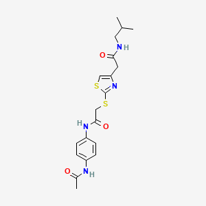 N-(4-acetamidophenyl)-2-((4-(2-(isobutylamino)-2-oxoethyl)thiazol-2-yl)thio)acetamide