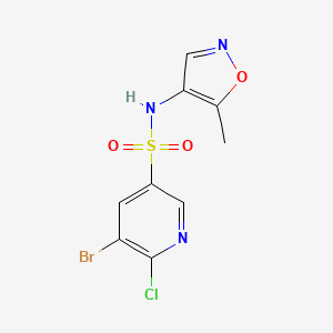5-bromo-6-chloro-N-(5-methyl-1,2-oxazol-4-yl)pyridine-3-sulfonamide
