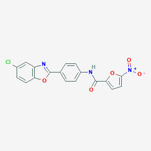 molecular formula C18H10ClN3O5 B238796 N-[4-(5-chloro-1,3-benzoxazol-2-yl)phenyl]-5-nitrofuran-2-carboxamide 