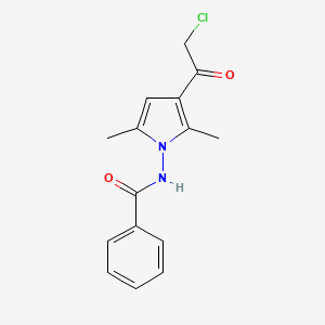 molecular formula C15H15ClN2O2 B2387975 N-[3-(2-chloroacetyl)-2,5-dimethyl-1H-pyrrol-1-yl]benzamide CAS No. 781626-59-3