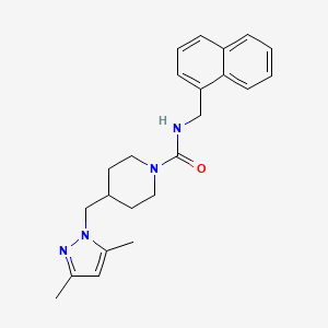 4-((3,5-dimethyl-1H-pyrazol-1-yl)methyl)-N-(naphthalen-1-ylmethyl)piperidine-1-carboxamide