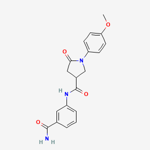 N-(3-Carbamoylphenyl)-1-(4-methoxyphenyl)-5-oxopyrrolidine-3-carboxamide