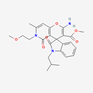 Methyl 2'-amino-1-isobutyl-6'-(2-methoxyethyl)-7'-methyl-2,5'-dioxo-5',6'-dihydrospiro[indoline-3,4'-pyrano[3,2-c]pyridine]-3'-carboxylate