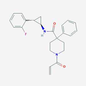 N-[(1R,2S)-2-(2-Fluorophenyl)cyclopropyl]-4-phenyl-1-prop-2-enoylpiperidine-4-carboxamide