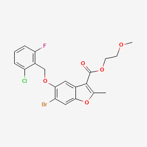 2-Methoxyethyl 6-bromo-5-[(2-chloro-6-fluorophenyl)methoxy]-2-methyl-1-benzofuran-3-carboxylate