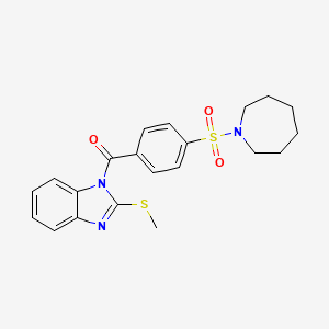 (4-(azepan-1-ylsulfonyl)phenyl)(2-(methylthio)-1H-benzo[d]imidazol-1-yl)methanone