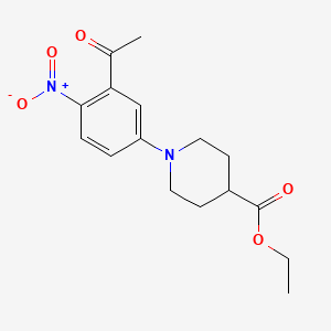 molecular formula C16H20N2O5 B2388159 Ethyl 1-(3-acetyl-4-nitrophenyl)piperidine-4-carboxylate CAS No. 866018-75-9